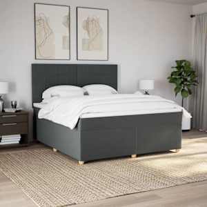 Box spring postel s matrací tmavě šedá 180x200 cm textil - obrázek 4