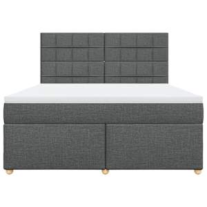 Box spring postel s matrací tmavě šedá 180x200 cm textil - obrázek 6