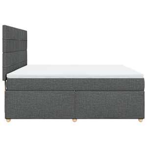 Box spring postel s matrací tmavě šedá 180x200 cm textil - obrázek 7