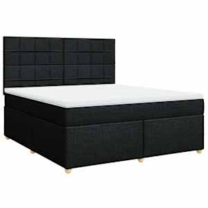 Box spring postel s matrací černá 180x200 cm textil - obrázek 3