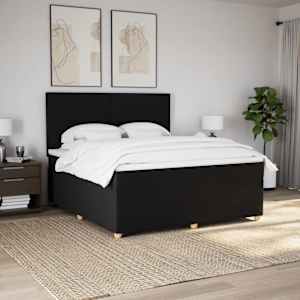 Box spring postel s matrací černá 180x200 cm textil - obrázek 4