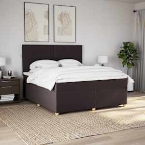 Box spring postel s matrací tmavě hnědá 180x200 cm textil - obrázek 4