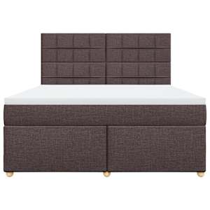 Box spring postel s matrací tmavě hnědá 180x200 cm textil - obrázek 6