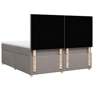 Box spring postel s matrací taupe 180x200 cm textil - obrázek 8