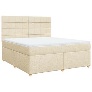 Box spring postel s matrací krémová 180x200 cm textil - obrázek 3
