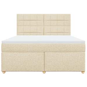 Box spring postel s matrací krémová 180x200 cm textil - obrázek 6