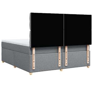 Box spring postel s matrací světle šedá 180 x 200 cm textil - obrázek 8