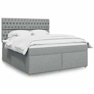 Box spring postel s matrací světle šedá 180 x 200 cm textil - obrázek 1