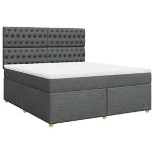 Box spring postel s matrací tmavě šedá 180x200 cm textil - obrázek 3