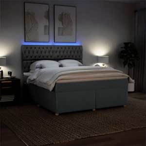 Box spring postel s matrací tmavě šedá 180x200 cm textil - obrázek 5