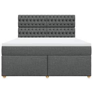 Box spring postel s matrací tmavě šedá 180x200 cm textil - obrázek 6