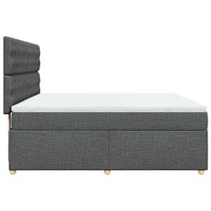 Box spring postel s matrací tmavě šedá 180x200 cm textil - obrázek 7