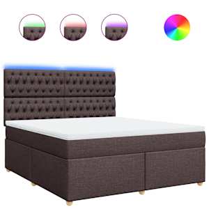 Box spring postel s matrací tmavě hnědá 180x200 cm textil - obrázek 2