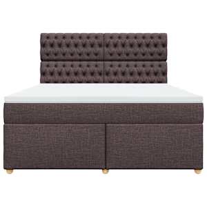 Box spring postel s matrací tmavě hnědá 180x200 cm textil - obrázek 6