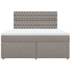 Box spring postel s matrací taupe 180x200 cm textil - obrázek 6