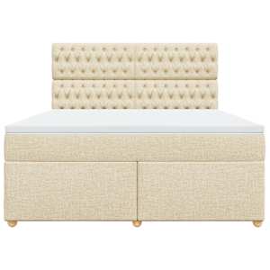 Box spring postel s matrací krémová 180x200 cm textil - obrázek 6