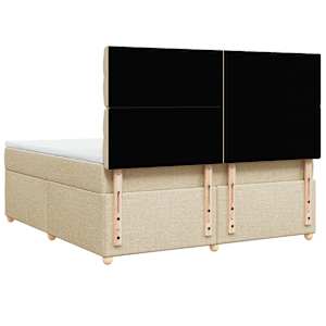 Box spring postel s matrací krémová 180x200 cm textil - obrázek 8