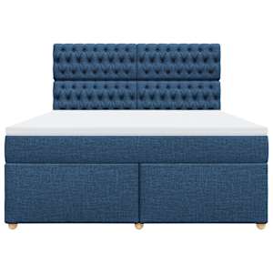 Box spring postel s matrací modrá 180x200 cm textil - obrázek 6