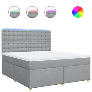 Box spring postel s matrací světle šedá 180 x 200 cm textil - obrázek 2