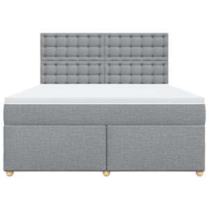 Box spring postel s matrací světle šedá 180 x 200 cm textil - obrázek 6