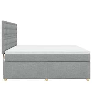 Box spring postel s matrací světle šedá 180 x 200 cm textil - obrázek 7