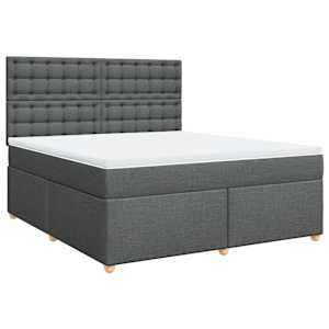 Box spring postel s matrací tmavě šedá 180x200 cm textil - obrázek 3