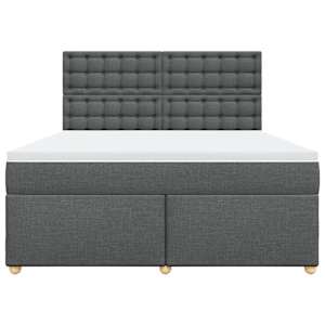Box spring postel s matrací tmavě šedá 180x200 cm textil - obrázek 6