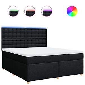 Box spring postel s matrací černá 180x200 cm textil - obrázek 2