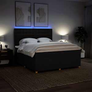 Box spring postel s matrací černá 180x200 cm textil - obrázek 5