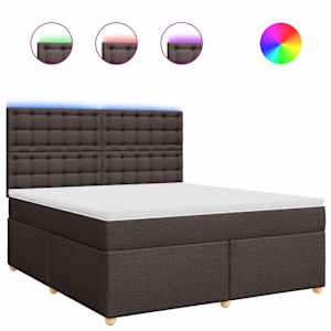 Box spring postel s matrací tmavě hnědá 180x200 cm textil - obrázek 2
