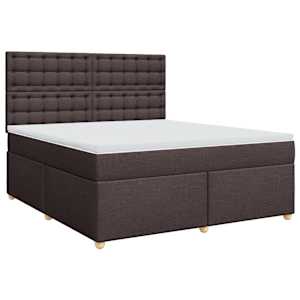 Box spring postel s matrací tmavě hnědá 180x200 cm textil - obrázek 3
