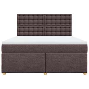 Box spring postel s matrací tmavě hnědá 180x200 cm textil - obrázek 6