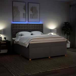 Box spring postel s matrací taupe 180x200 cm textil - obrázek 5