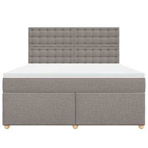 Box spring postel s matrací taupe 180x200 cm textil - obrázek 6
