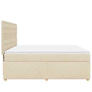 Box spring postel s matrací krémová 180x200 cm textil - obrázek 7