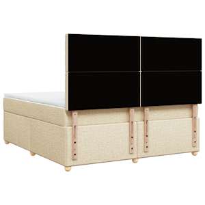 Box spring postel s matrací krémová 180x200 cm textil - obrázek 8
