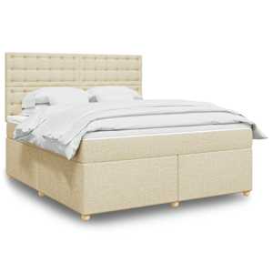 Box spring postel s matrací krémová 180x200 cm textil - obrázek 1