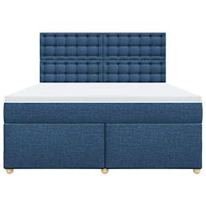 Box spring postel s matrací modrá 180x200 cm textil - obrázek 6