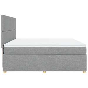 Box spring postel s matrací světle šedá 200 x 200 cm textil - obrázek 7