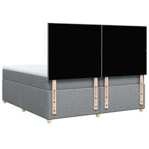 Box spring postel s matrací světle šedá 200 x 200 cm textil - obrázek 8
