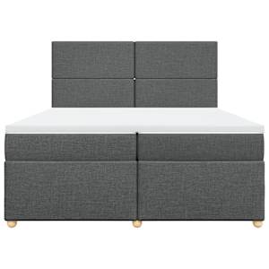Box spring postel s matrací tmavě šedá 200x200 cm textil - obrázek 6