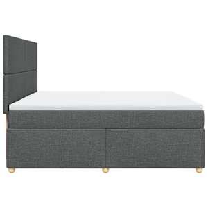 Box spring postel s matrací tmavě šedá 200x200 cm textil - obrázek 7