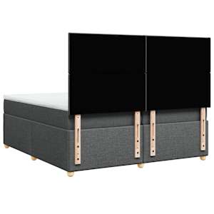 Box spring postel s matrací tmavě šedá 200x200 cm textil - obrázek 8