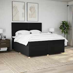 Box spring postel s matrací černá 200x200 cm textil - obrázek 4