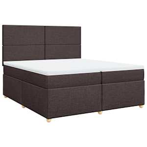 Box spring postel s matrací tmavě hnědá 200x200 cm textil - obrázek 3