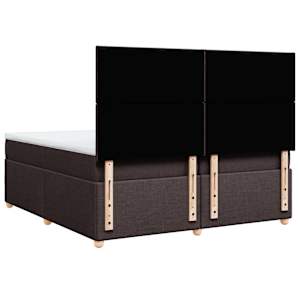 Box spring postel s matrací tmavě hnědá 200x200 cm textil - obrázek 8