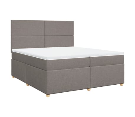 vidaXL Cama box spring con colch&oacute;n tela gris taupe 200x200 cm