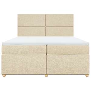 Box spring postel s matrací krémová 200x200 cm textil - obrázek 6