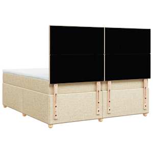 Box spring postel s matrací krémová 200x200 cm textil - obrázek 8
