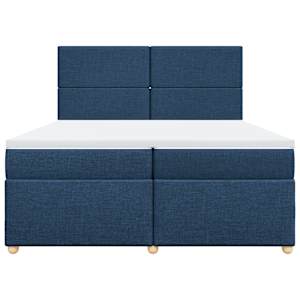 Box spring postel s matrací modrá 200x200 cm textil - obrázek 6